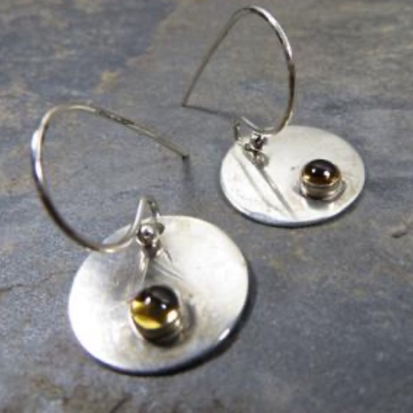 Jewelry - 🎉HP!🎉Handmade Sterling Citrine Cab Earrings